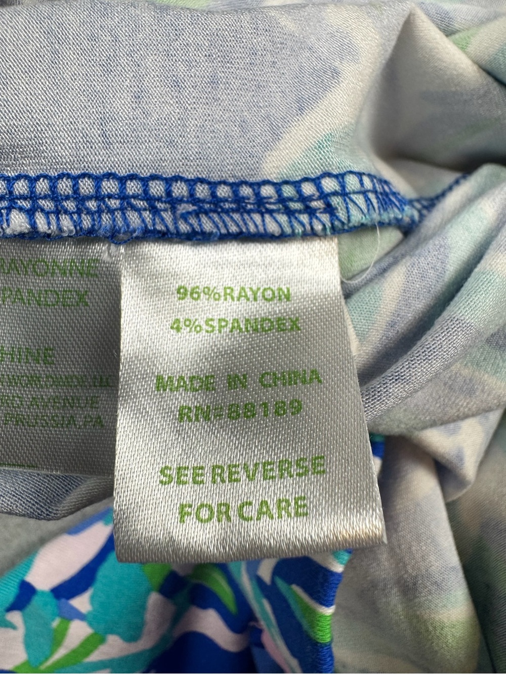 Lilly Pulitzer Georgia May Beach Pant Tropical Palazzo Wide Leg Large Blue Green - Picture 9 of 14